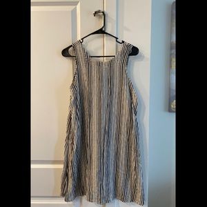Black striped tie back sundress